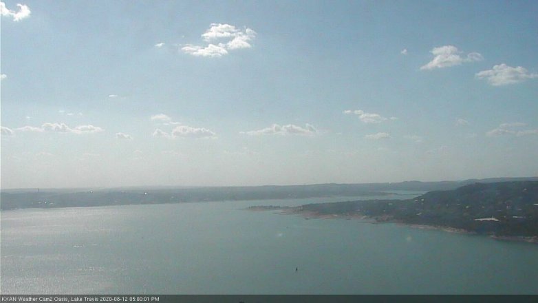Lake Travis webcam, August 12, 2020 5:00 PM CT