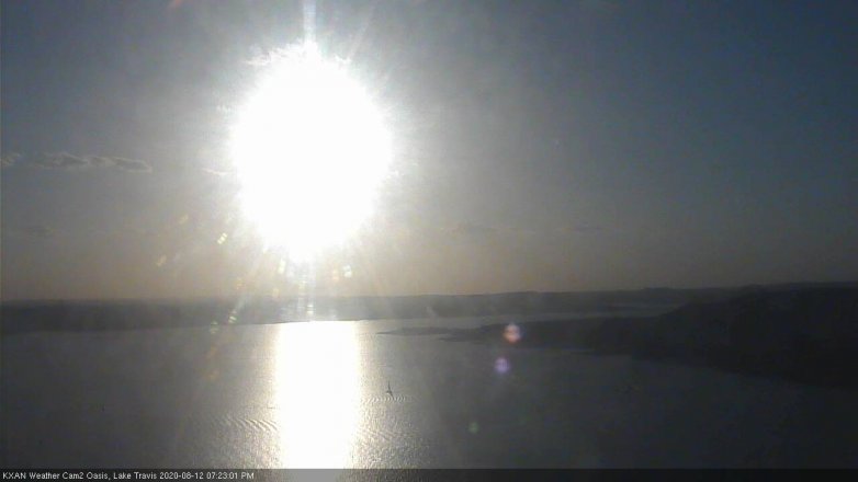 Lake Travis webcam, August 12, 2020 7:25 PM CT