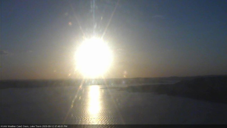 Lake Travis webcam, August 12, 2020 7:45 PM CT