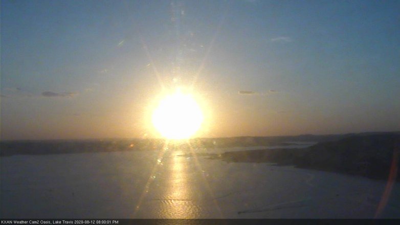 Lake Travis webcam, August 12, 2020 8:00 PM CT