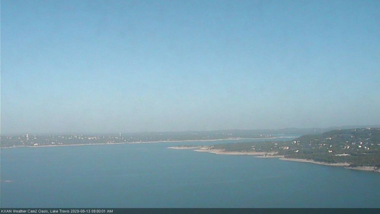Lake Travis webcam, August 13, 2020 9:00 AM CT