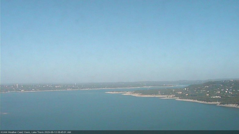 Lake Travis webcam, August 13, 2020 9:45 AM CT