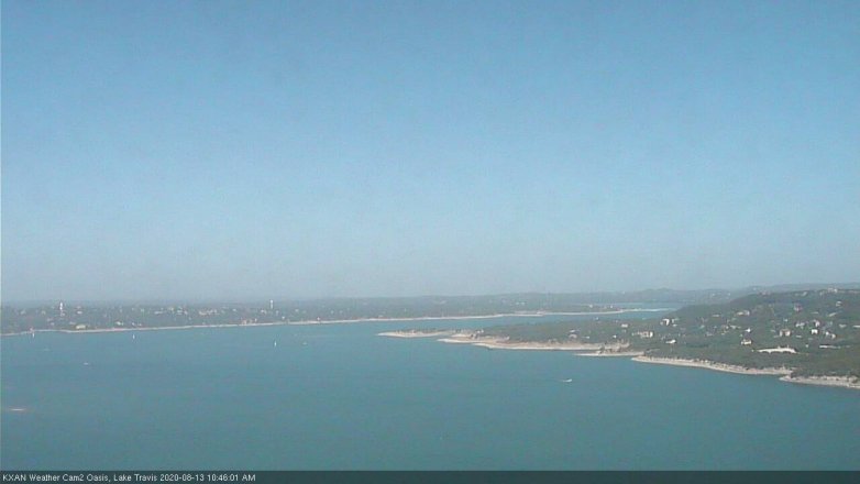 Lake Travis webcam, August 13, 2020 10:45 AM CT