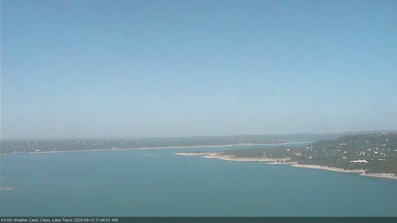 Lake Travis webcam, August 13, 2020 11:45 AM CT