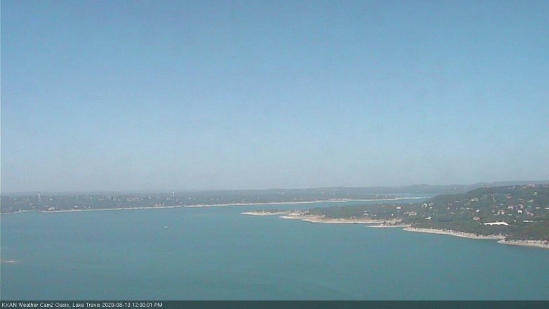 Lake Travis webcam, August 13, 2020 12:00 PM CT