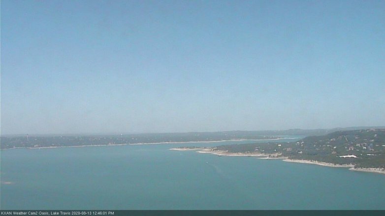 Lake Travis webcam, August 13, 2020 12:45 PM CT