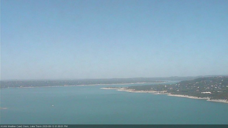 Lake Travis webcam, August 13, 2020 1:00 PM CT