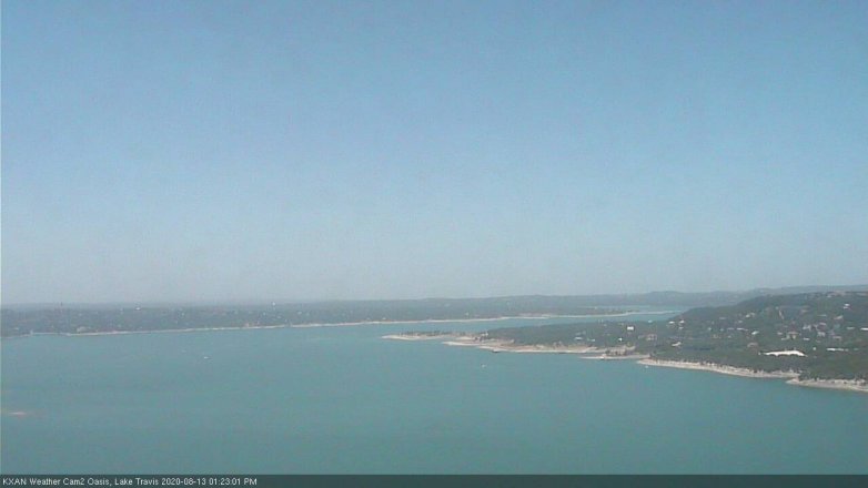 Lake Travis webcam, August 13, 2020 1:25 PM CT