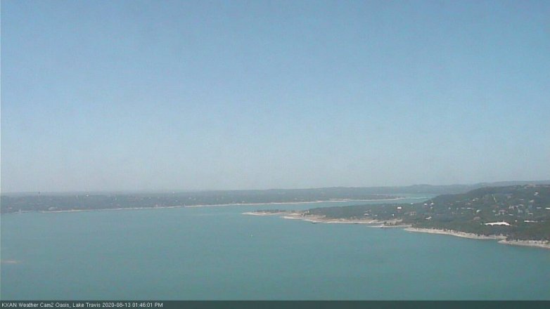 Lake Travis webcam, August 13, 2020 1:45 PM CT