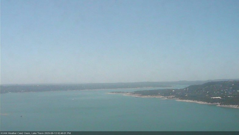 Lake Travis webcam, August 13, 2020 2:45 PM CT