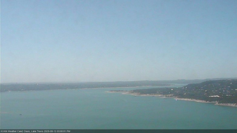 Lake Travis webcam, August 13, 2020 3:00 PM CT