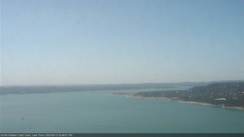 Lake Travis webcam, August 13, 2020 3:45 PM CT