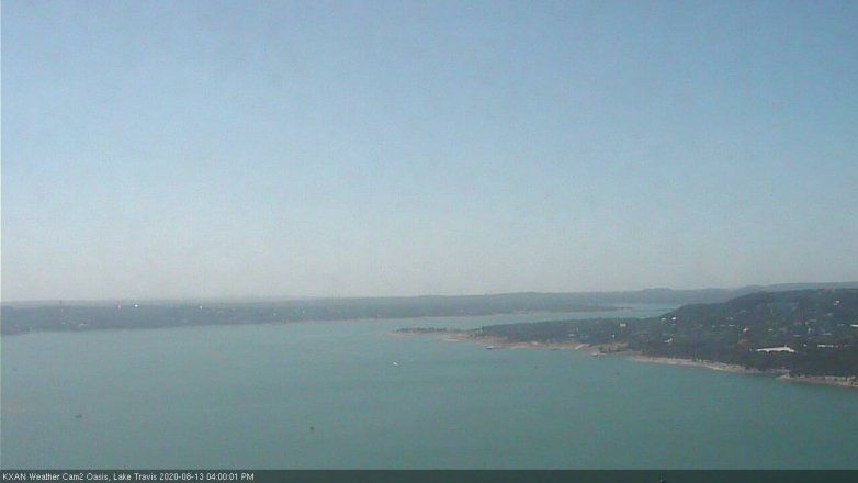 Lake Travis webcam, August 13, 2020 4:00 PM CT