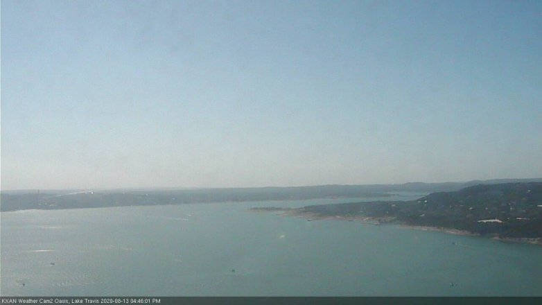 Lake Travis webcam, August 13, 2020 4:45 PM CT