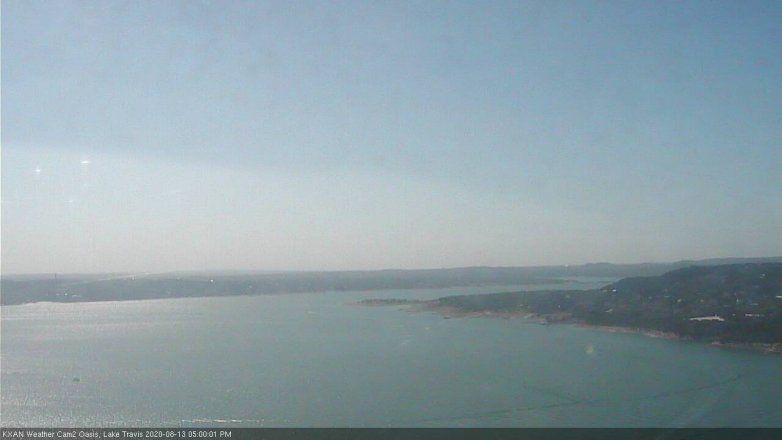 Lake Travis webcam, August 13, 2020 5:00 PM CT