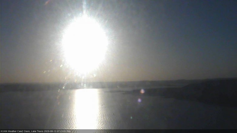 Lake Travis webcam, August 13, 2020 7:25 PM CT