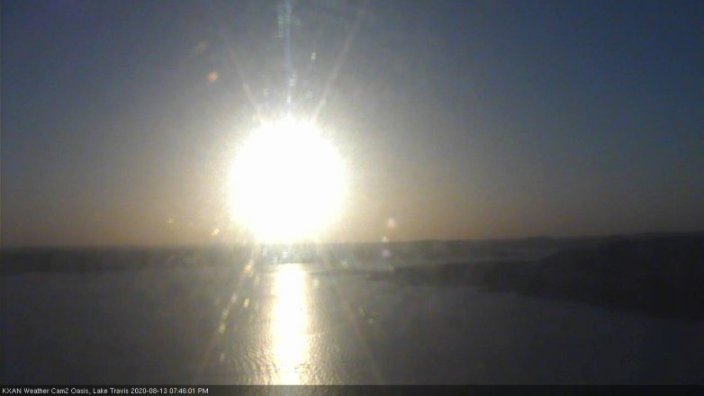 Lake Travis webcam, August 13, 2020 7:45 PM CT