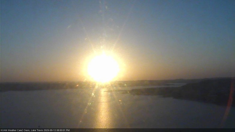 Lake Travis webcam, August 13, 2020 8:00 PM CT