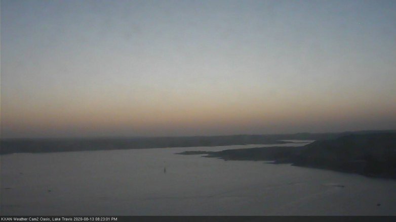 Lake Travis webcam, August 13, 2020 8:25 PM CT