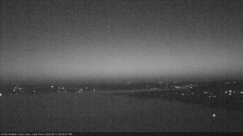 Lake Travis webcam, August 13, 2020 9:00 PM CT