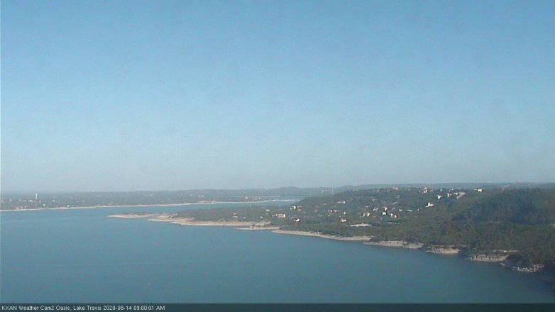 Lake Travis webcam, August 14, 2020 9:00 AM CT
