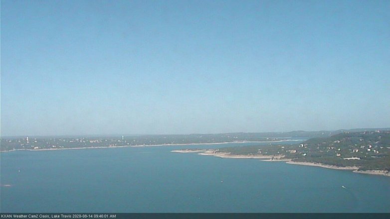 Lake Travis webcam, August 14, 2020 9:45 AM CT