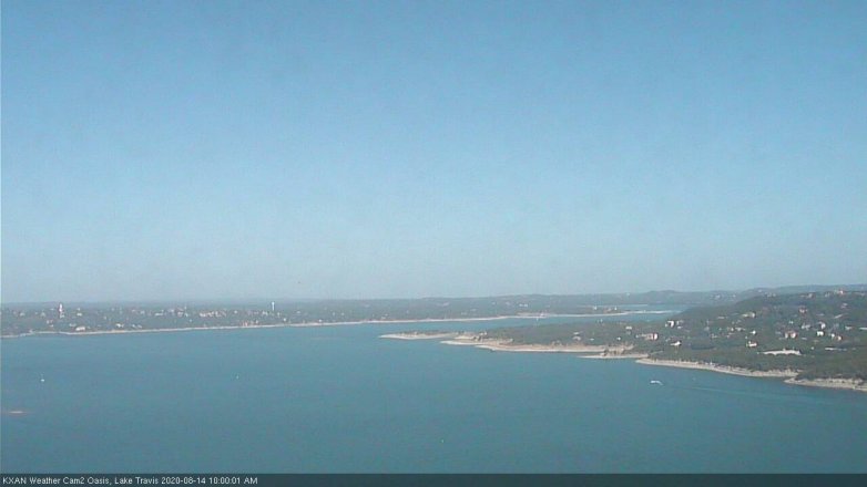 Lake Travis webcam, August 14, 2020 10:00 AM CT