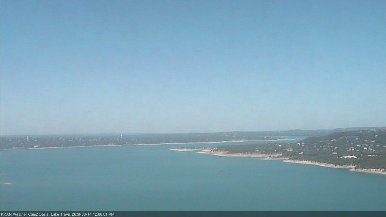 Lake Travis webcam, August 14, 2020 12:00 PM CT