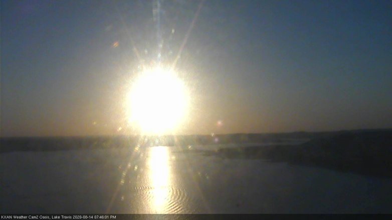 Lake Travis webcam, August 14, 2020 7:45 PM CT