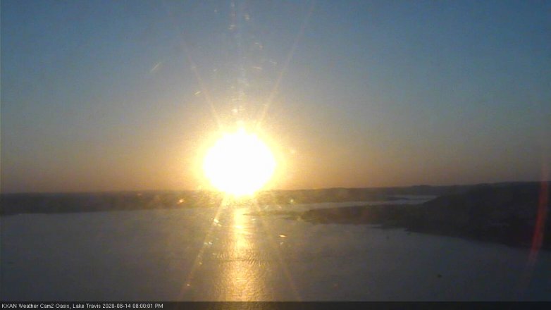 Lake Travis webcam, August 14, 2020 8:00 PM CT