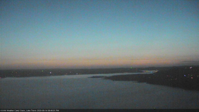 Lake Travis webcam, August 14, 2020 8:45 PM CT