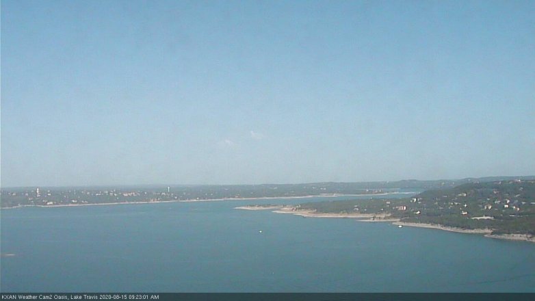 Lake Travis webcam, August 15, 2020 9:25 AM CT