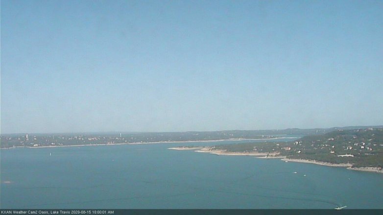 Lake Travis webcam, August 15, 2020 10:00 AM CT