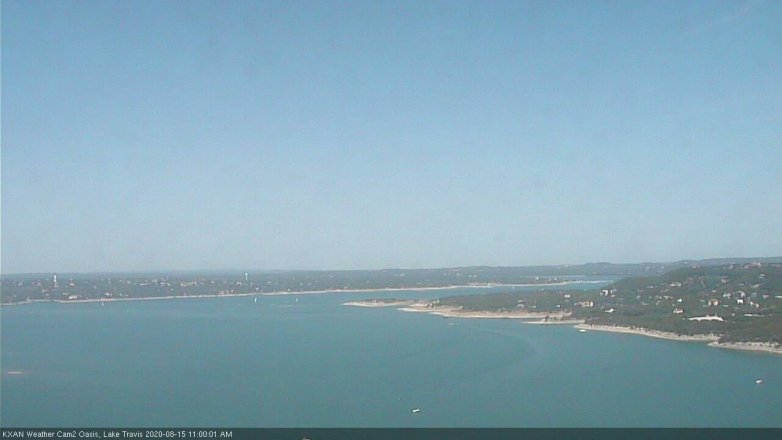 Lake Travis webcam, August 15, 2020 11:00 AM CT