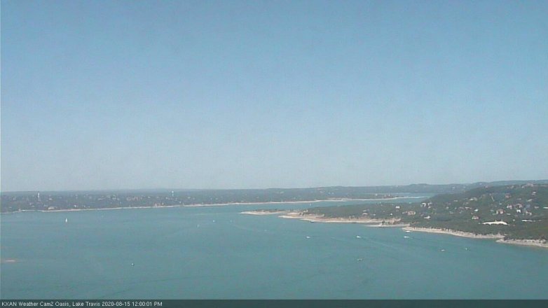 Lake Travis webcam, August 15, 2020 12:00 PM CT