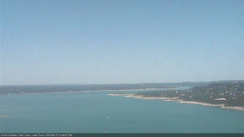 Lake Travis webcam, August 15, 2020 12:45 PM CT
