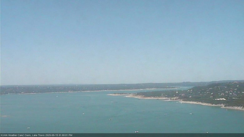Lake Travis webcam, August 15, 2020 1:00 PM CT