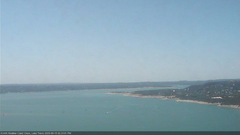 Lake Travis webcam, August 15, 2020 2:25 PM CT