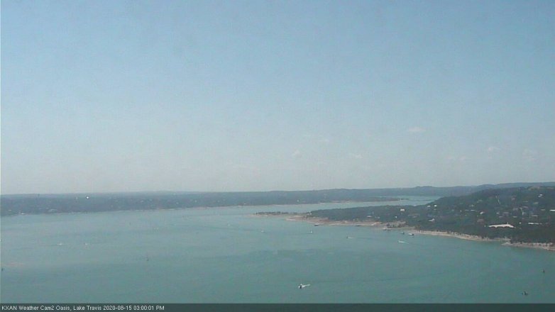 Lake Travis webcam, August 15, 2020 3:00 PM CT