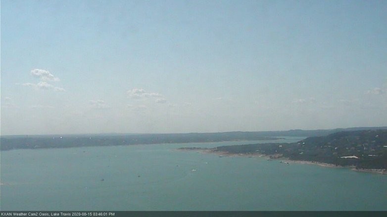 Lake Travis webcam, August 15, 2020 3:45 PM CT