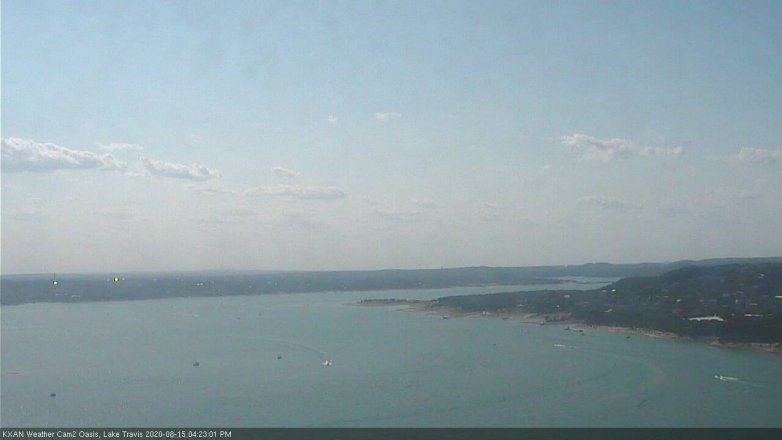 Lake Travis webcam, August 15, 2020 4:25 PM CT