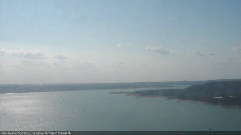 Lake Travis webcam, August 15, 2020 5:00 PM CT