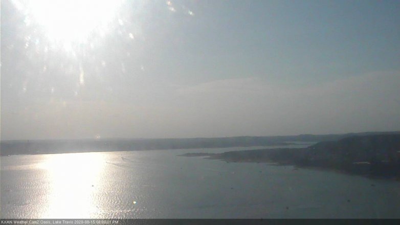 Lake Travis webcam, August 15, 2020 6:00 PM CT