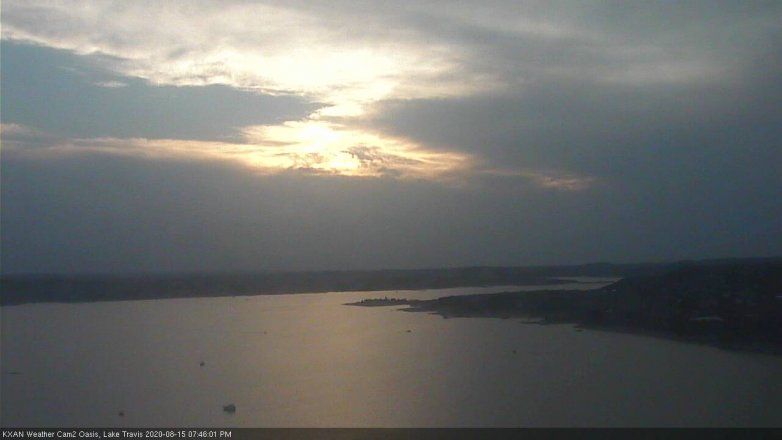 Lake Travis webcam, August 15, 2020 7:45 PM CT
