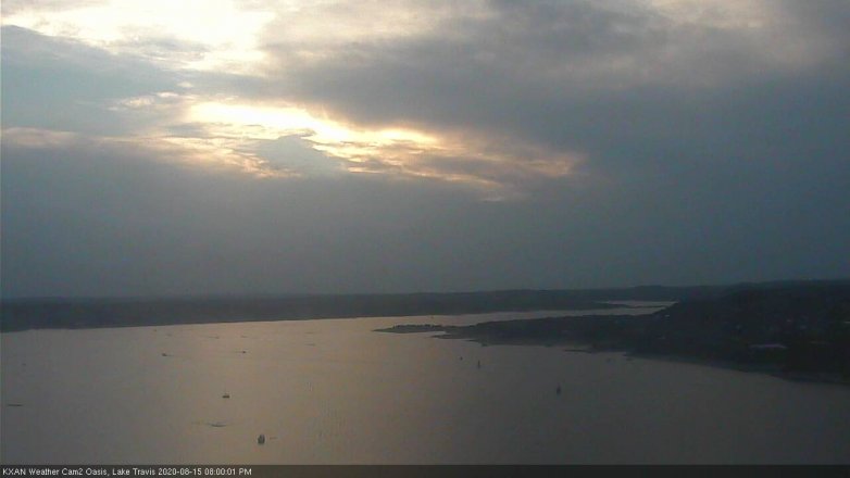 Lake Travis webcam, August 15, 2020 8:00 PM CT