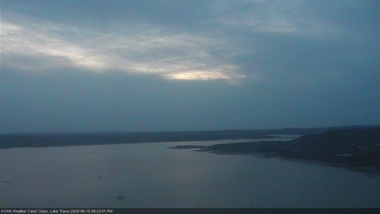 Lake Travis webcam, August 15, 2020 8:25 PM CT
