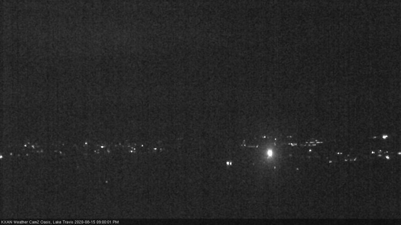 Lake Travis webcam, August 15, 2020 9:00 PM CT
