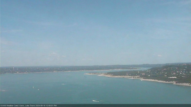 Lake Travis webcam, August 16, 2020 12:00 PM CT