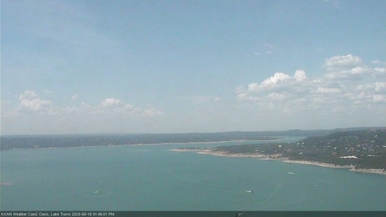 Lake Travis webcam, August 16, 2020 1:45 PM CT