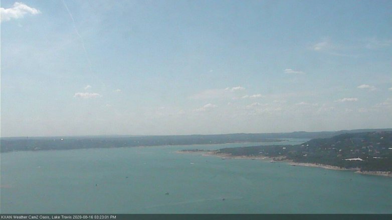 Lake Travis webcam, August 16, 2020 3:25 PM CT